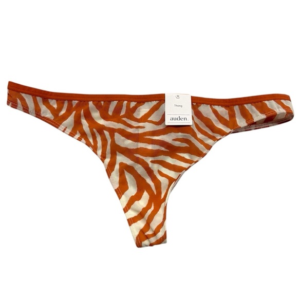 Auden Medium Orange Zebra Print Thong - Picture 1 of 3